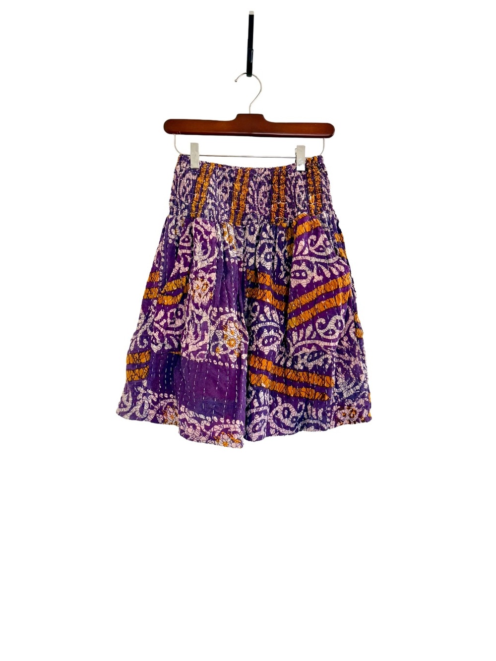 Kantha Boho Print Elastic Waist Shorts